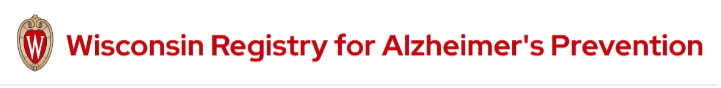 WRAP Logo with the UW Crest and written out "Wisconsin Registry for Alzheimer's Prevention"